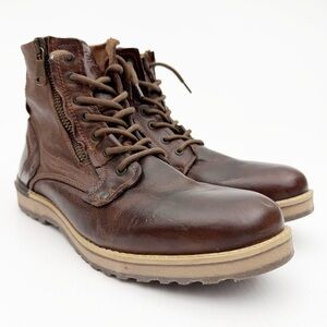 GBX Dern Brown Leather Lace Up Boots Shoes